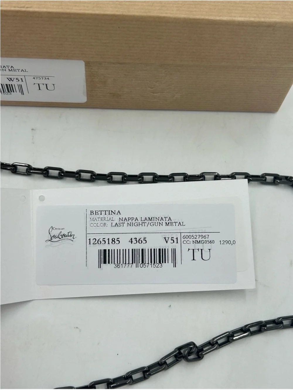 Women’s Christian Louboutin, Bettina, Napa, lamb leather wallet on a chain
